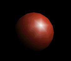 Our apple-colored sphere with specular highlights